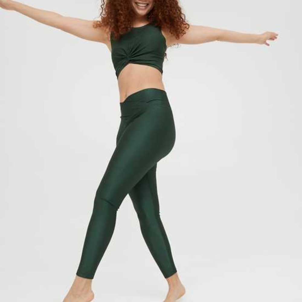 Aerie Offline Ribbed Shine Crossover Leggings